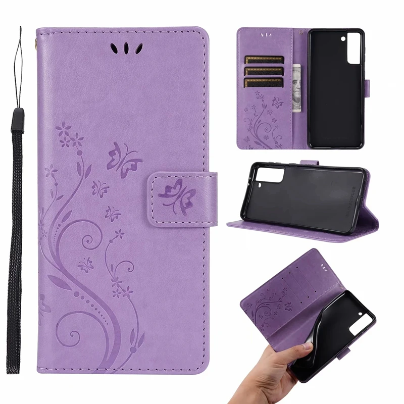 Fashion Butterfly Flower Leather Wallet Case For Samsung Galaxy S21 Ultra S21 Plus 2 5g Card Slot Id Holder Flip Cover Buy For Galaxy S21 Case Holder Flip Cover Pu Leather