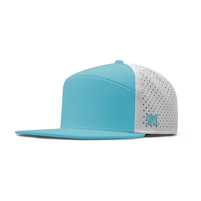 6-panel Blue Pink Oxford Sporty Polyester Laser Cut Waterproof Quick Drying Fabric Rebound Baseball Cap