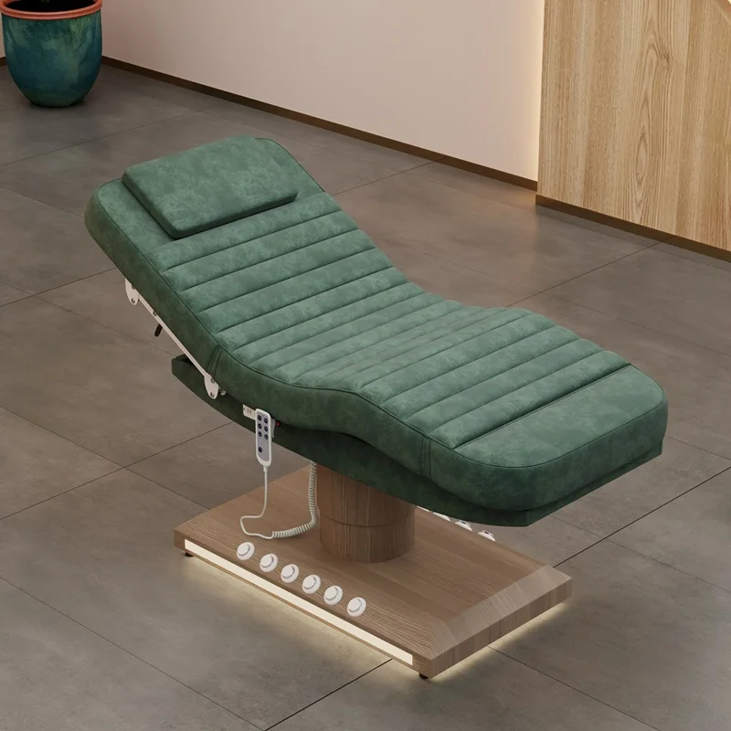 Beauty Salon Customized Color Leather Massage Table Curved Treatment Facial  Lash Beauty Bed Electric With Motor Beauty Bed