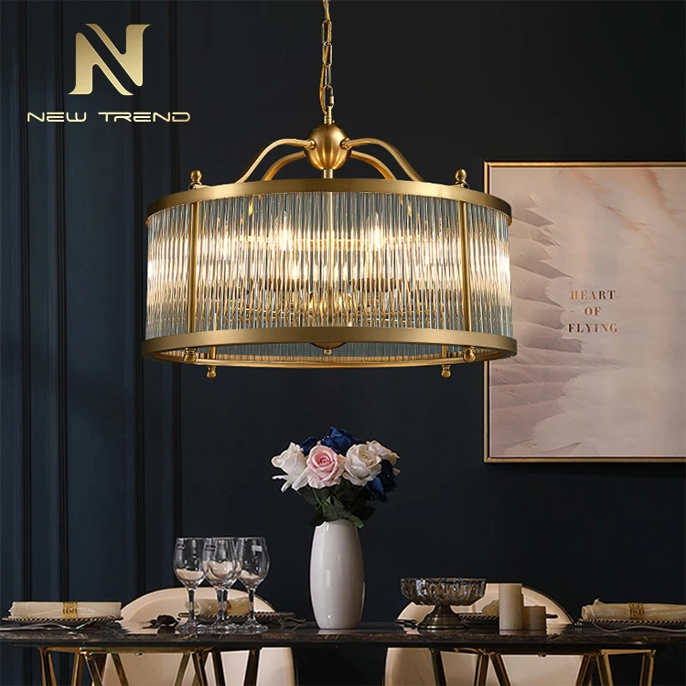 PMY80255 New Product Vintage Style Dinning Room Decoration Copper Frame Led Chandelier