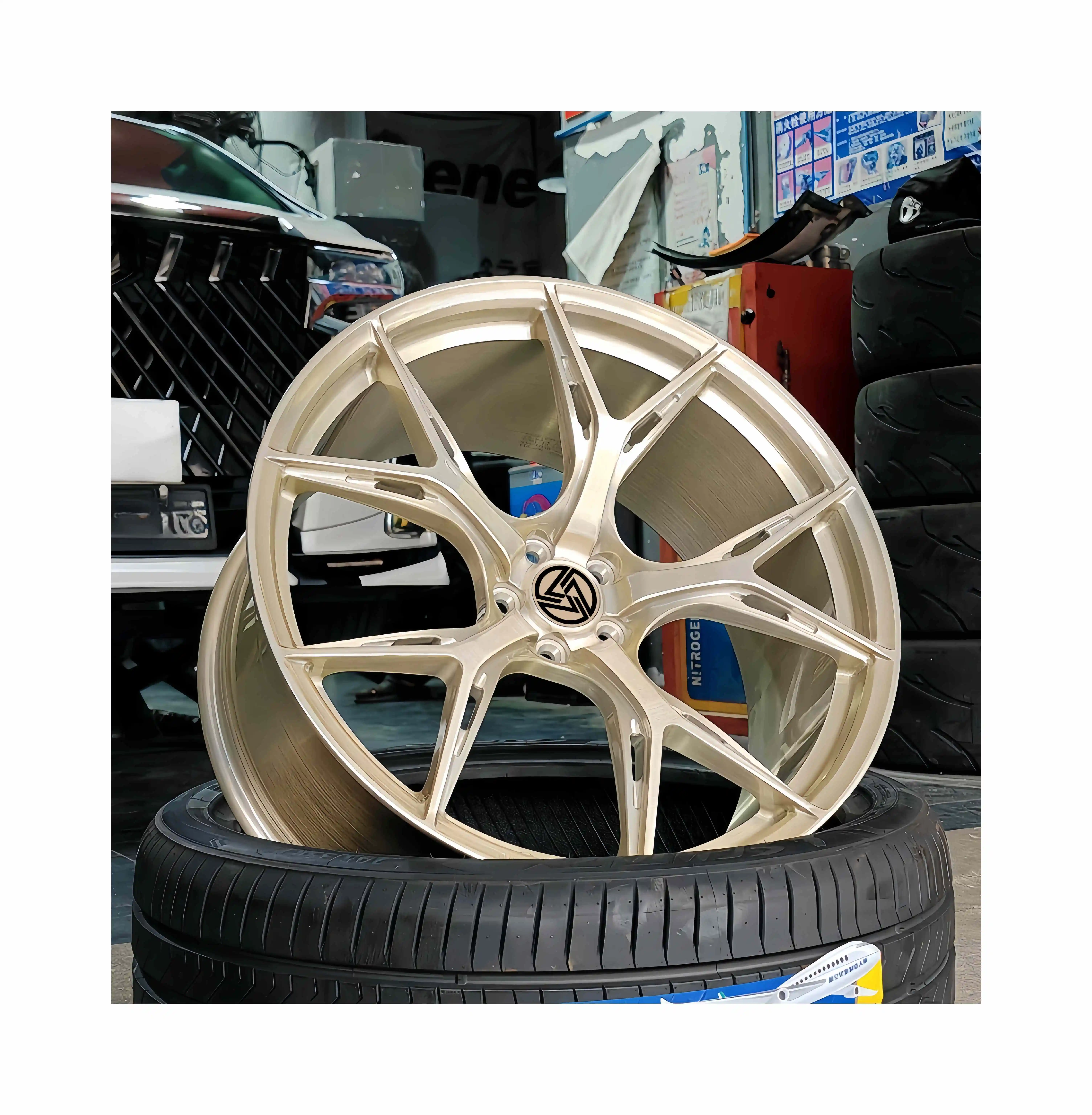 XINL Custom Deep Concave Forged Wheels 5X120 5X114.3 5X112 Gold New Passenger Car Wheels for Benz Audi Models 4 Pieces - Image 1