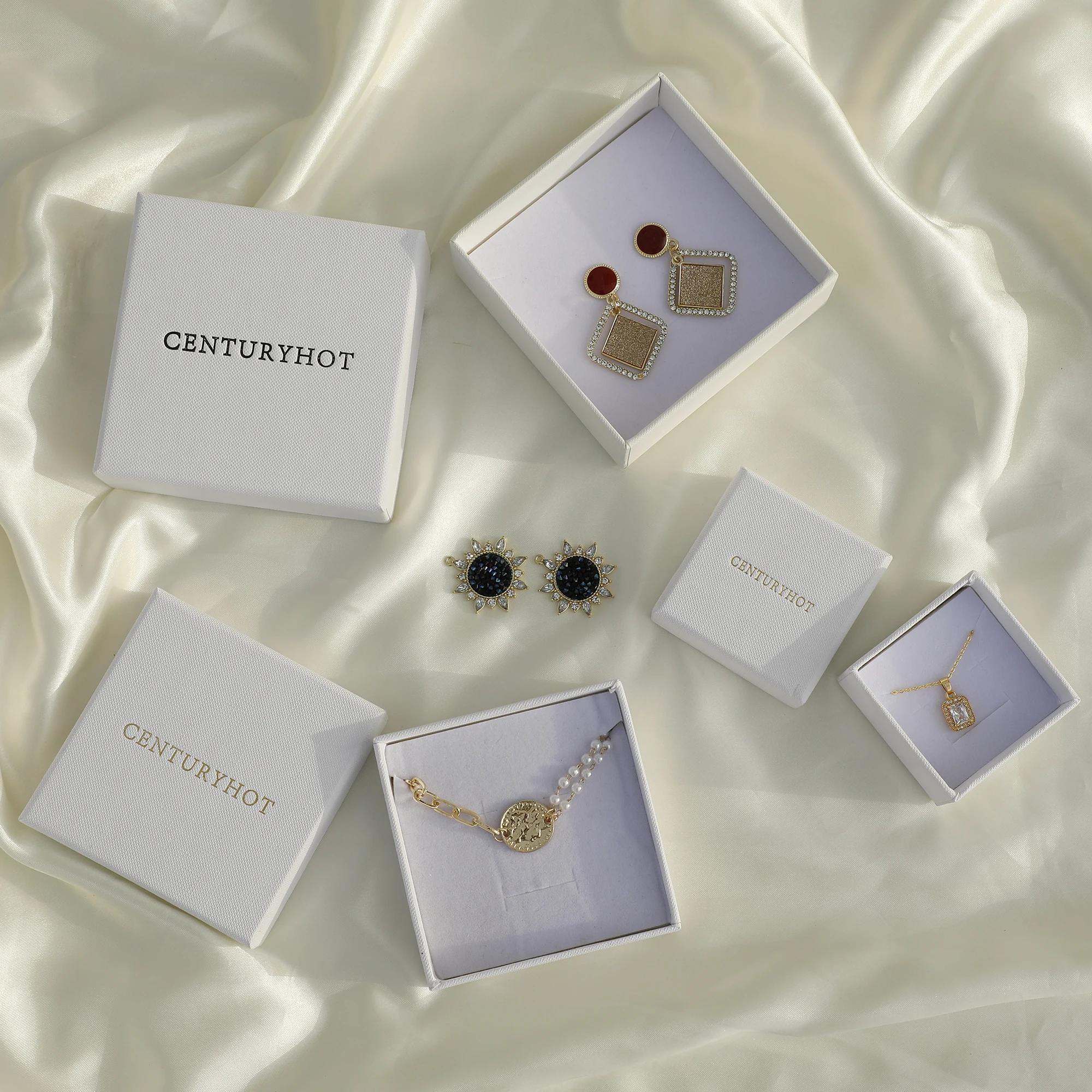 Luxury Velvet Jewellery Necklace Ring Custom Logo Gift Paper Packaging ...