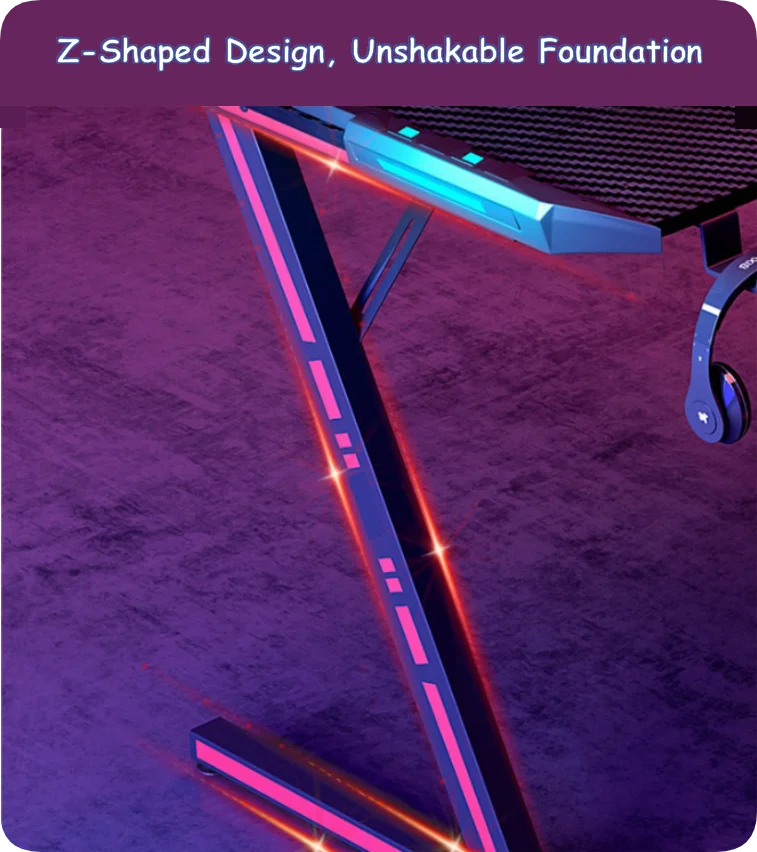 product hot sale gaming desk for gamer gaming table with rgb computer desk with cup holder z sharped gaming tables-5