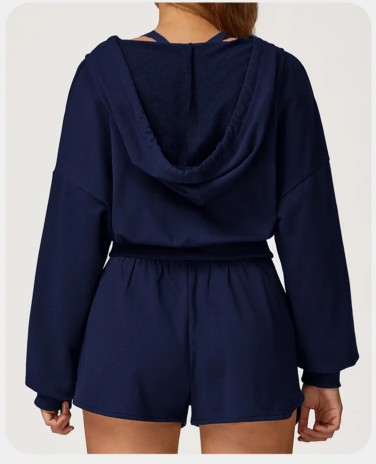 Casual Solid Breathable Plus Size Sports Sweatshirt Set Loose Fit Slimming High-End Feel preview