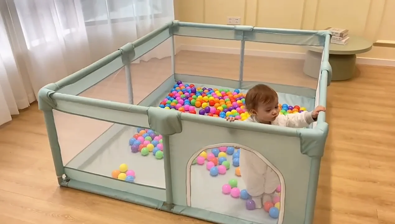 Safe And Stable Child Palypen Oxford Fabric Baby Playpen Easy To Clean