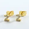 z english letter stud earrings