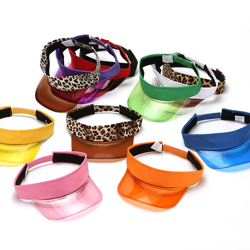 Оптовая продажа бейсболка из ПВХ регулируемая Солнцезащитная шляпа пластиковые Козырьки с прозрачным козырьком