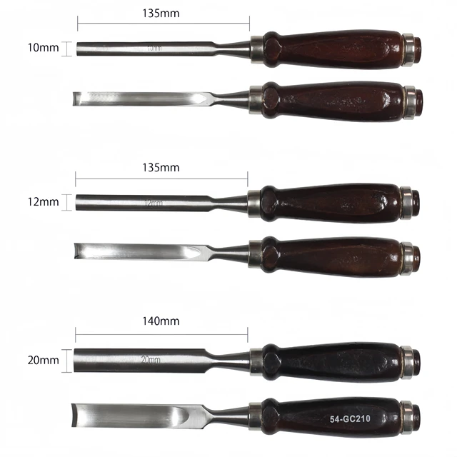 Forged Polishing High Quality Custom  Woodworking Straight Gouge Wood Chisel Chrome Vanadium   Carpenter's Chisel Black Treated