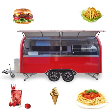 Factory wholesale prices hot sell red mobile food trailers/4m coffee food trailer fast food kiosk sale in the USA