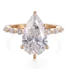 Anillo de oro macizo de 10 quilates con diamante de laboratorio