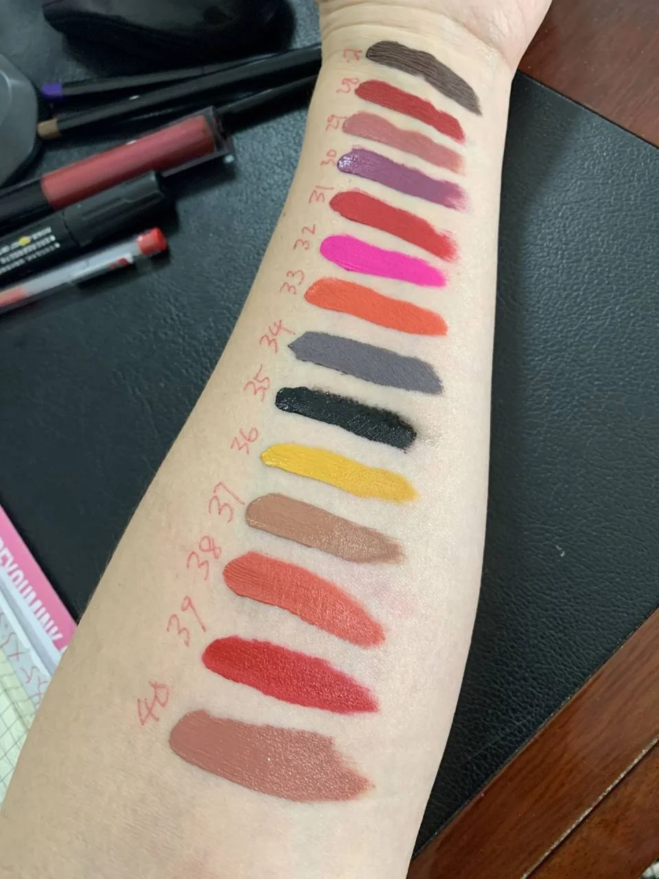 Оптовая продажа, водостойкая косметика, Органическая матовая помада, 40 цветов