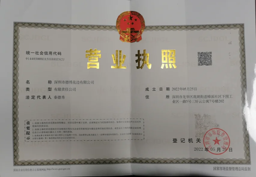 Shenzhen Dexiu Lace Co., Ltd. 2