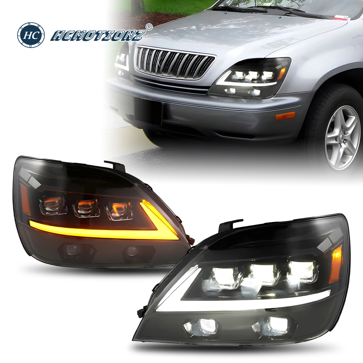 HCMOTIONZ LED Head Lights for Lexus RX 330 1998-2002