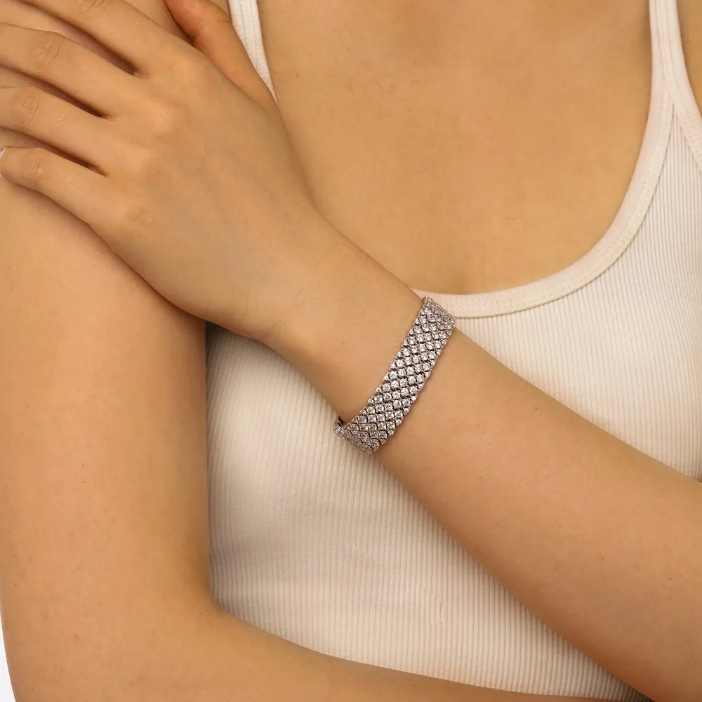 KAKODIY Retro Style 925 Sterling Silver Bracelet Cubic Zirconia Jewelry Bracelet Tennis Bracelet Women detail 1