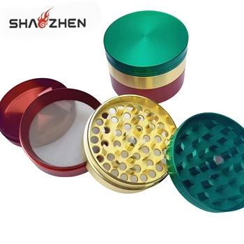 Wholesale Customization  Zinc Alloy Cigarette Grinder 4-Layer Smoking Grinder for Coffee Beans and Spice