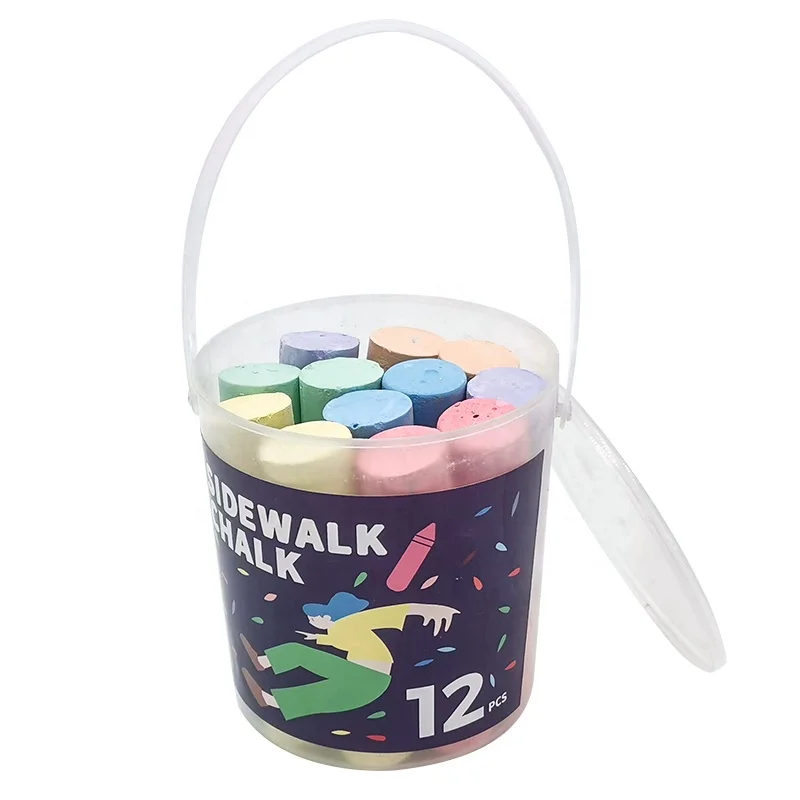 Круглое полипропиленовое ведро 12 шт. уличная меловая палочка из Сульфата кальция