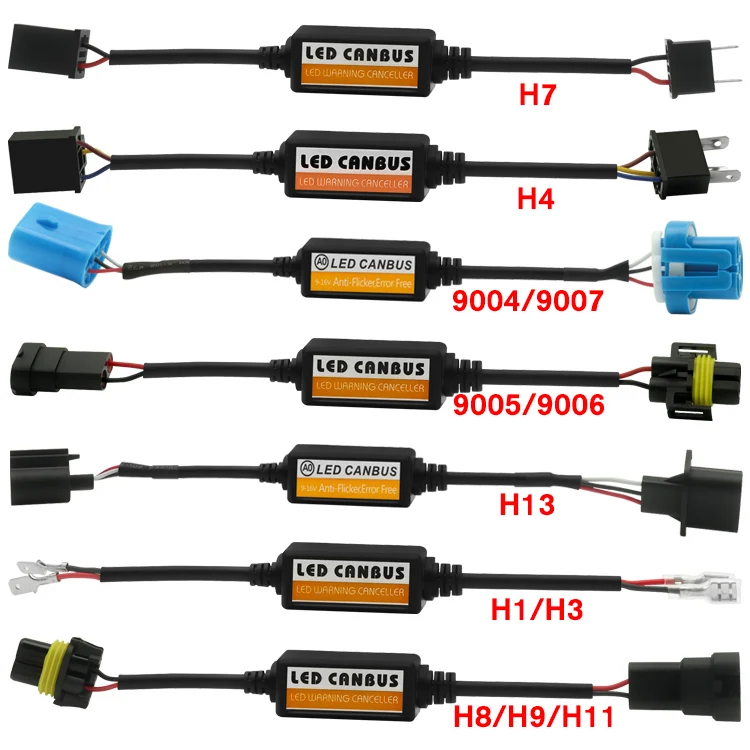 Decodificador LED Canbus H1/H3 - Antiparpadeo, 9-12V, Para Faros Y Luces Antiniebla