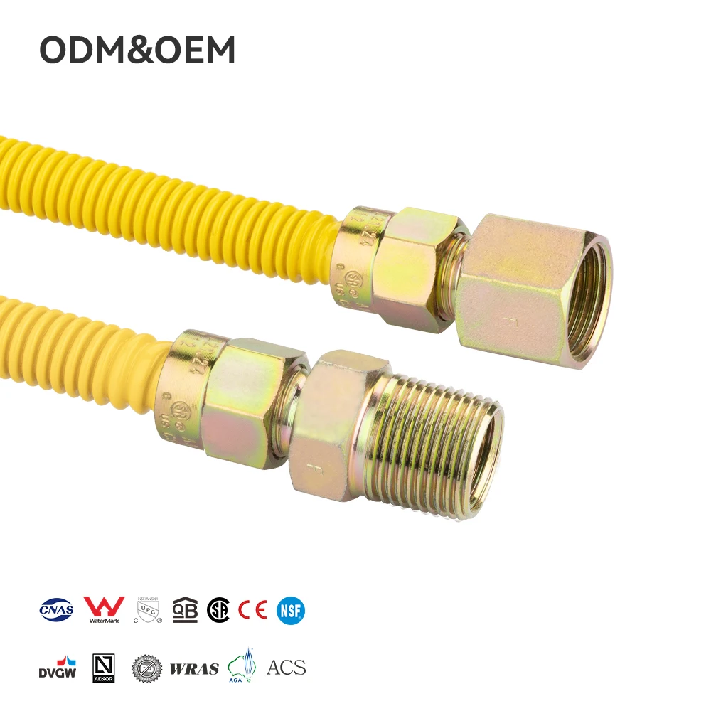 Modern Durable Gas Corrugated 304 Stainless Steel Flexible Hose for Water Heater and Kitchen Use