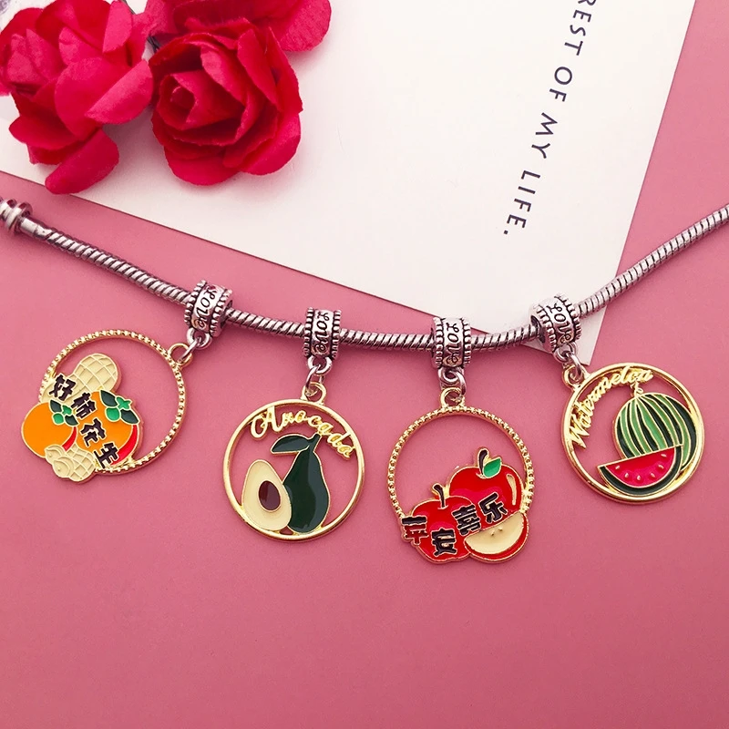 Enamel Fruit Charms Perfect for DIY Jewelry Crafting