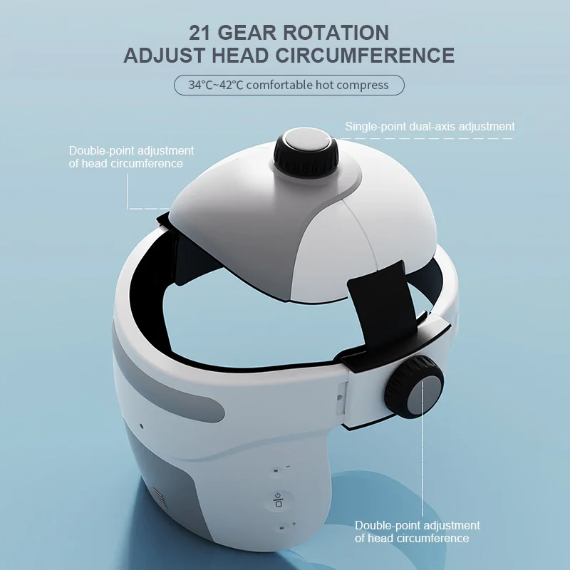 Dual Vibrating Electric Head Massager Machine with Remote Control Automatic  Air Pressure and Massage Helmet