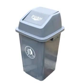 Indoor and Outdoor Use 30L50L 100L Push Lid Waste Container Trash Bin