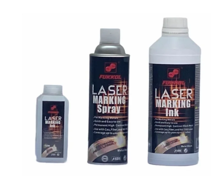Fukkol Oem Laser Marking Ink Aerosol Black Laser Ink For Metals Glass Engraving Laser Marking