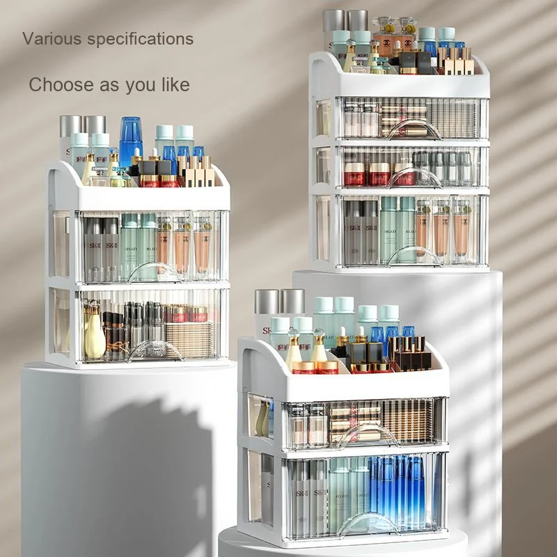 Large Capacity Multi-layer Drawer Storage Cabinet New Desktop Dormitory Organizer Box for Cosmetics Masks Plastic