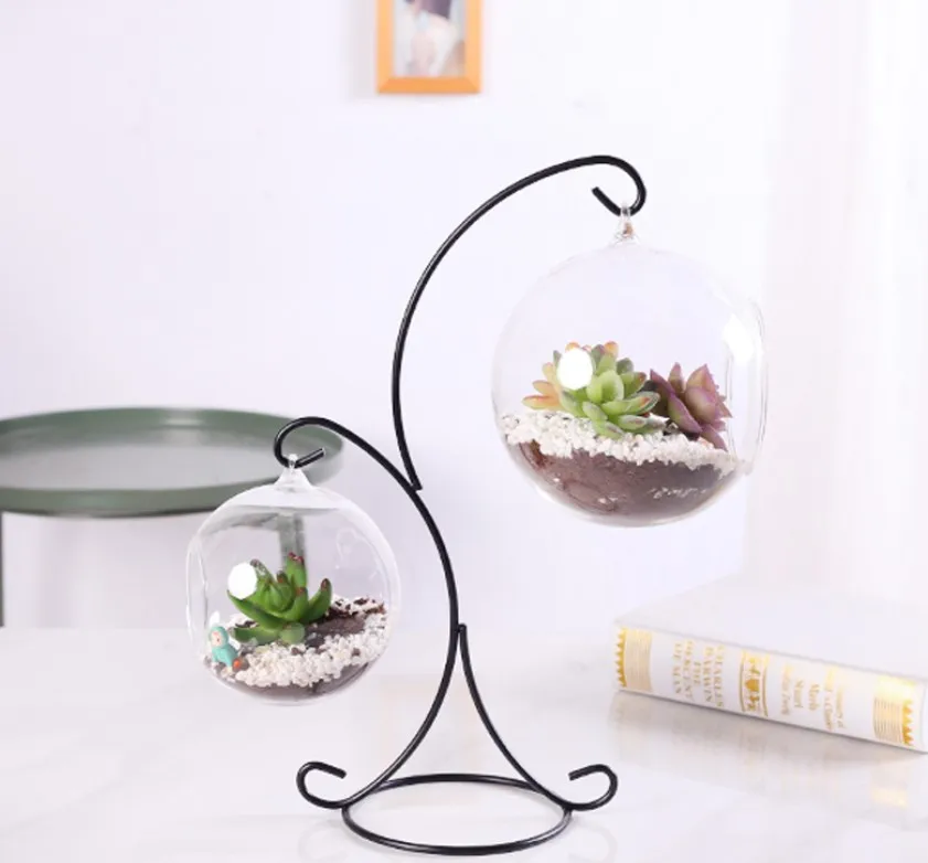 2 Arm Iron Stands for Fish Tank Display Racks Hanger Hanging Plants Air Plant Ornament Stand