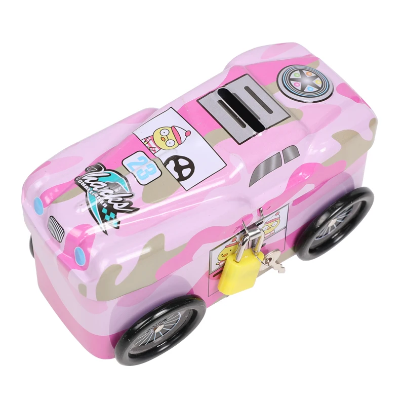 TOPSTHINK High Quality Children's Mini jeep Shaped Camouflage Money Box with Lock