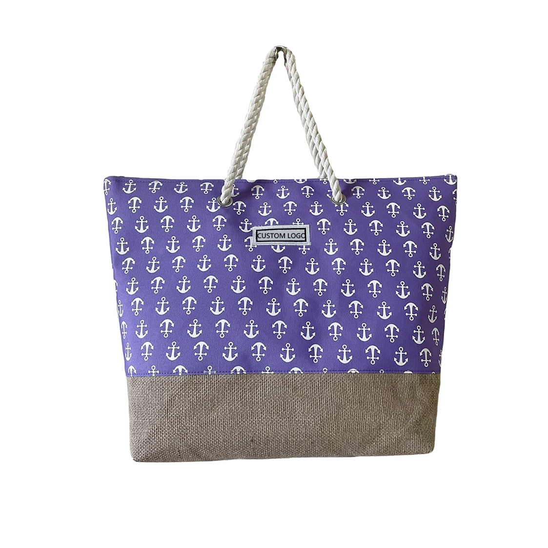 Wholesale Women Summer Canvas Tote Bag Ladies Print Anchor Canvas Tote