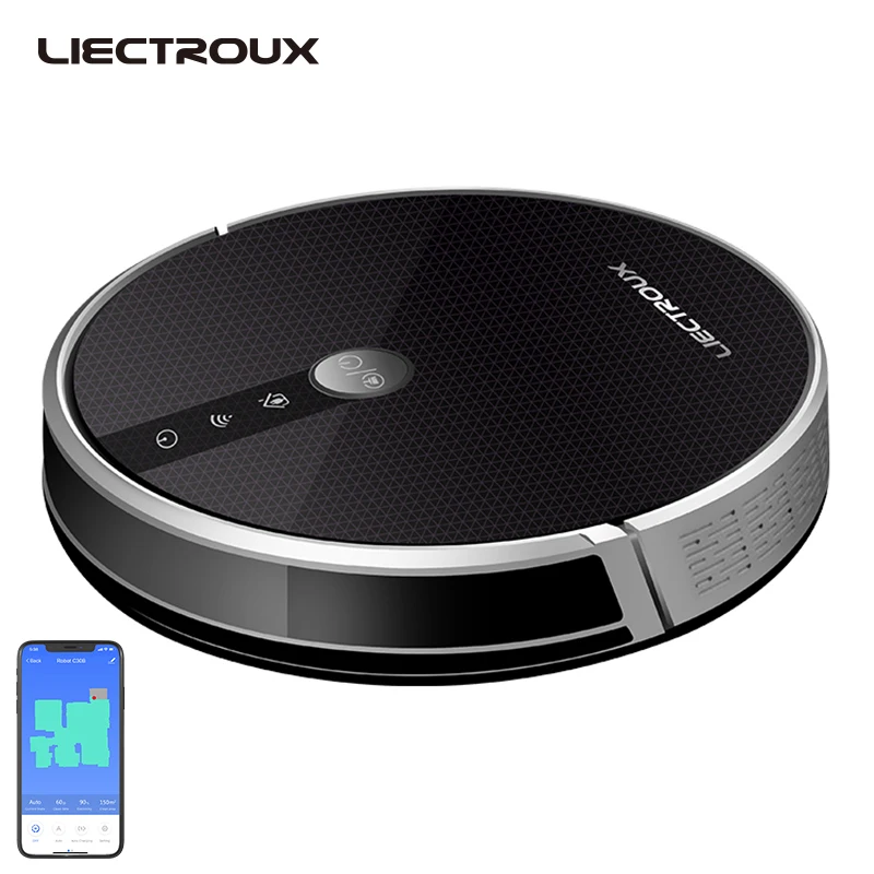 LIECTROUX C30B Odkurzacz Robota with Map Navigation Strong Suction Electric Water Tank Thin and Light Design Silkscreen
