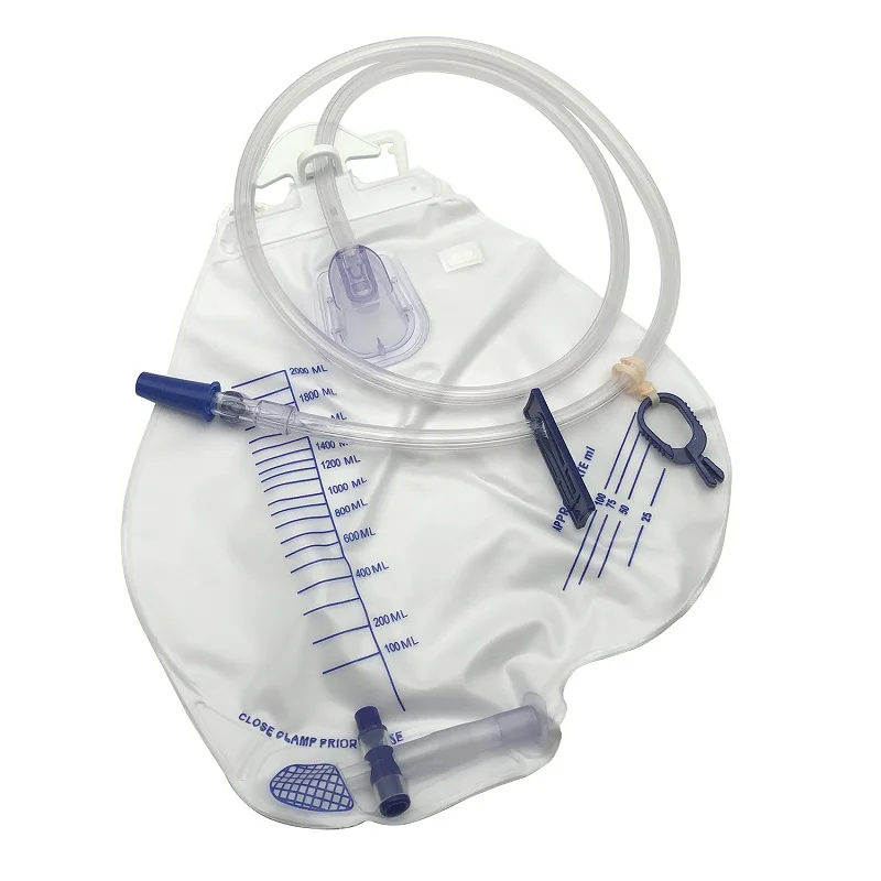 Disposable Urine Collection Bag 2000ml PVC Collection Portable Sterile Adult Urine Bag for Patients