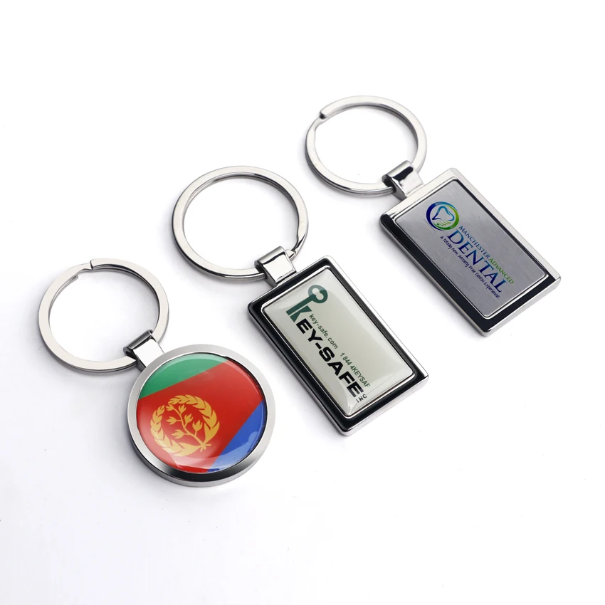 Custom Company Logo Cute Blank Metal Key Holder Key Ring Custom Logo Qr