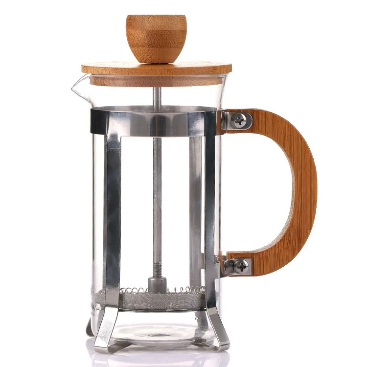 Prensa De Café Francesa De Madera De Bambú,Vidrio De Borosilicato Y  Cafetera De Té/café De Acero Inoxidable - Buy Cafetera De Prensa Francesa,Cafetera  De Vidrio Y Acero Inoxidable,Cafetera Con Tazas De Prensa