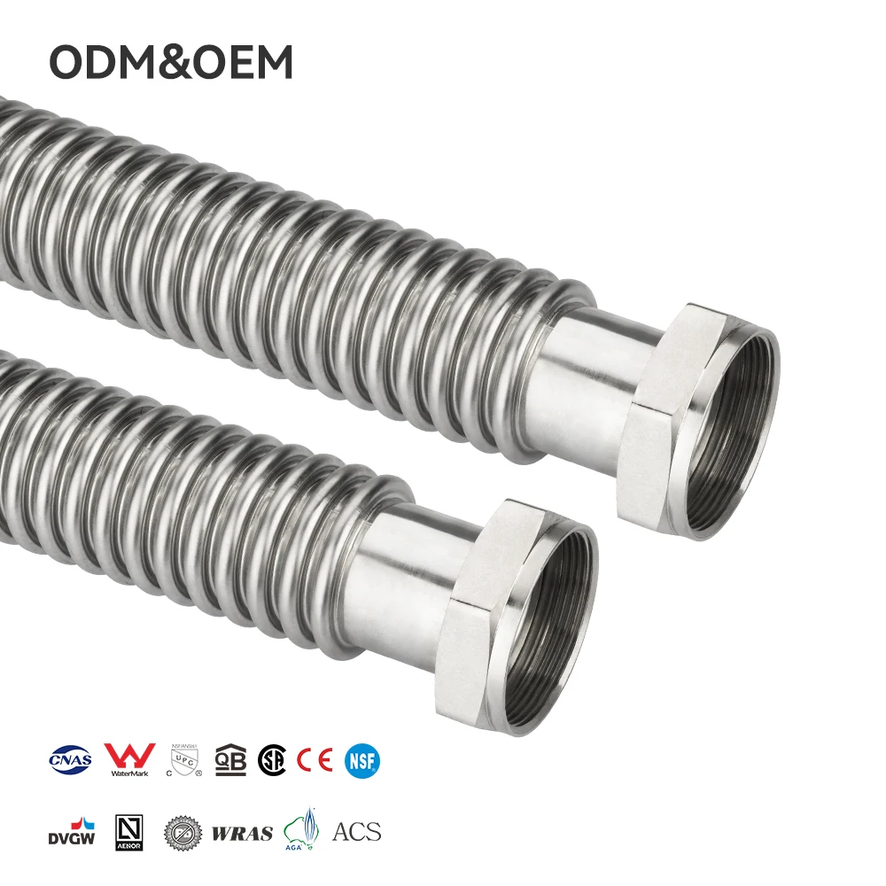 PPW Brand 304 Stainless Steel Straight Plated Corrosion-resistant Hose for Water Heater Connectors Model DG3N565033-046 10-Year