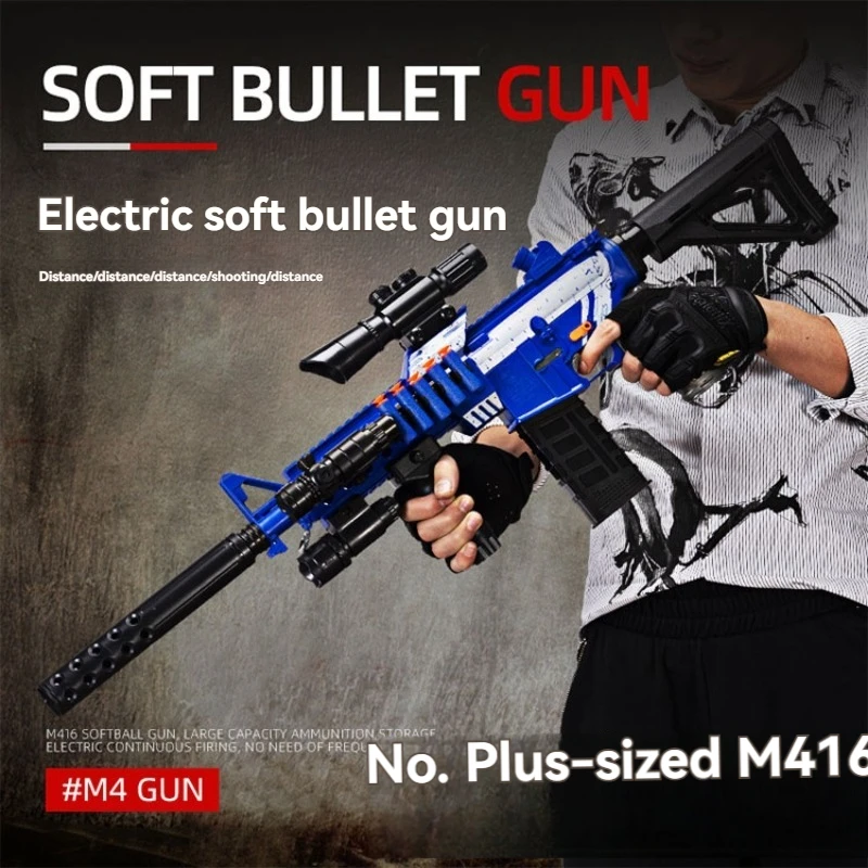 M416 Electric Large-Sized Submachine Gun Toy Semi-Automatic Sniper Assault Rifle for Boys