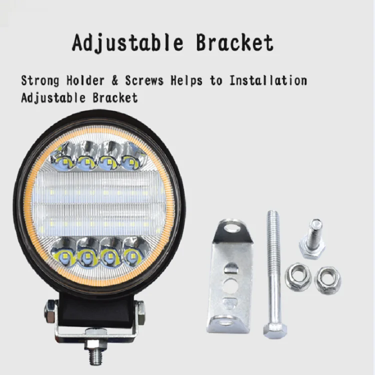 
Прямые продажи от производителя, Автомобильные светодиодные рабочие фары 72 Вт, круглые двухцветные белые и желтые Прожекторы для обслуживания автомобильных фар 