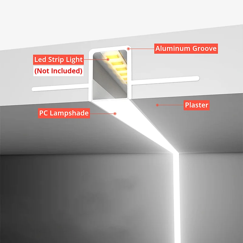 Small Size Drywall Led Profile Linear Light for Plaster Wall Recessed