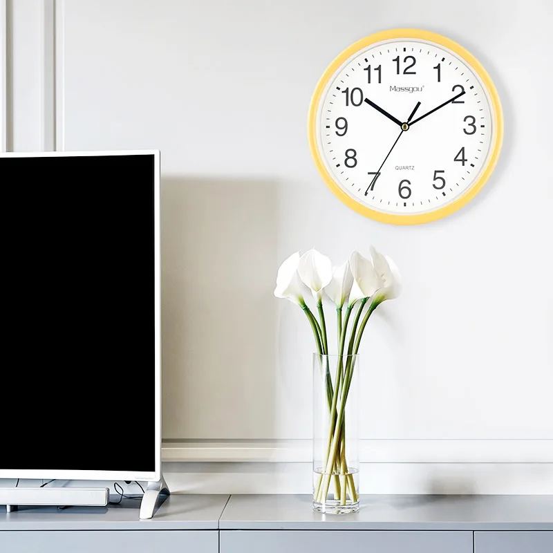 6 Inch Mini Clocks Small Mini 6inch Plastic Frame Wall Clock Silent for Living Room ...
