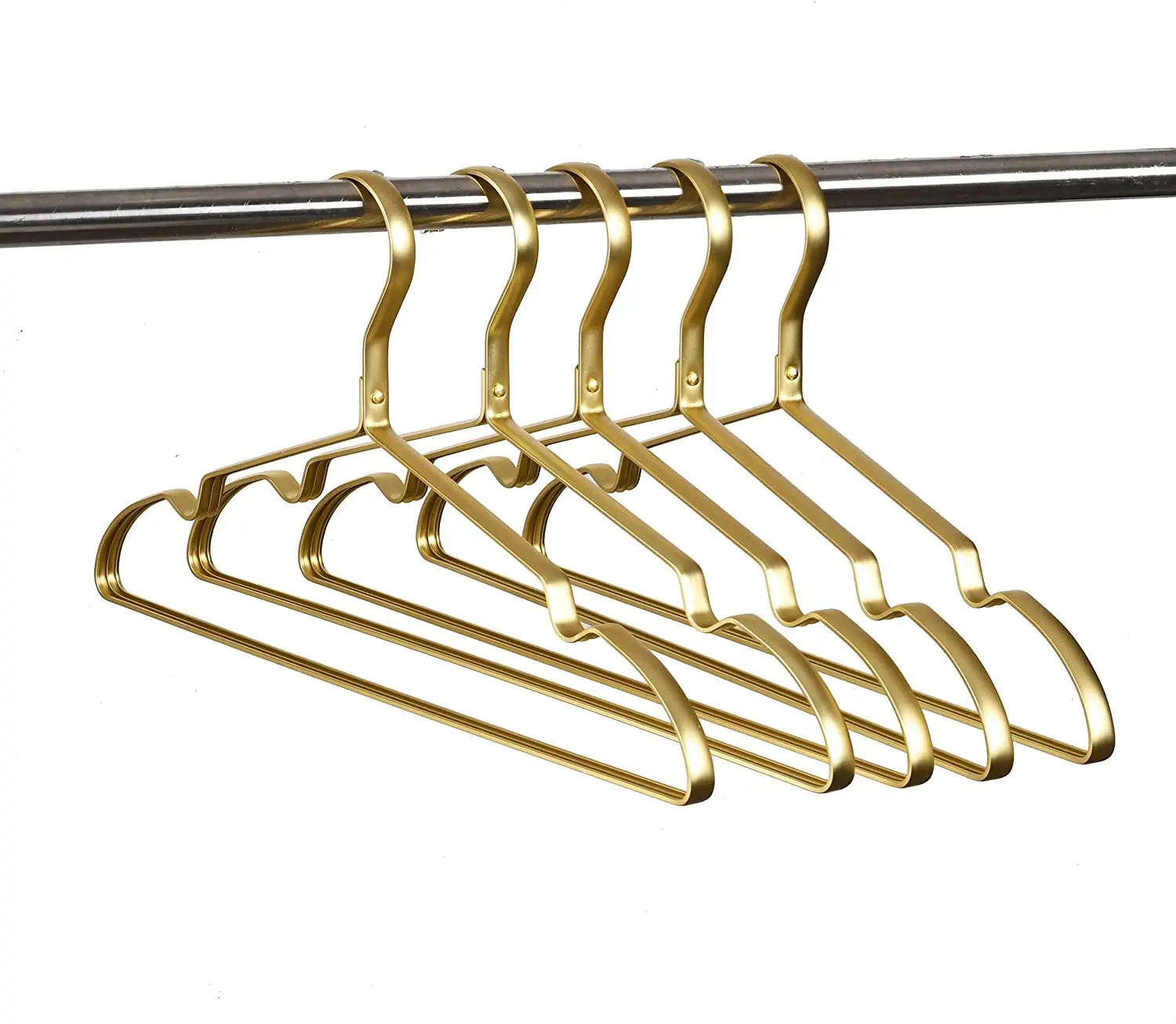 Amber Home 17 Shiny Gold Strong Metal Hanger 30 Pack, Gold Clothes  Hangers, Heavy Duty Coat Hangers, Standard Suit Hangers for Jacket, Shirt,  Dress