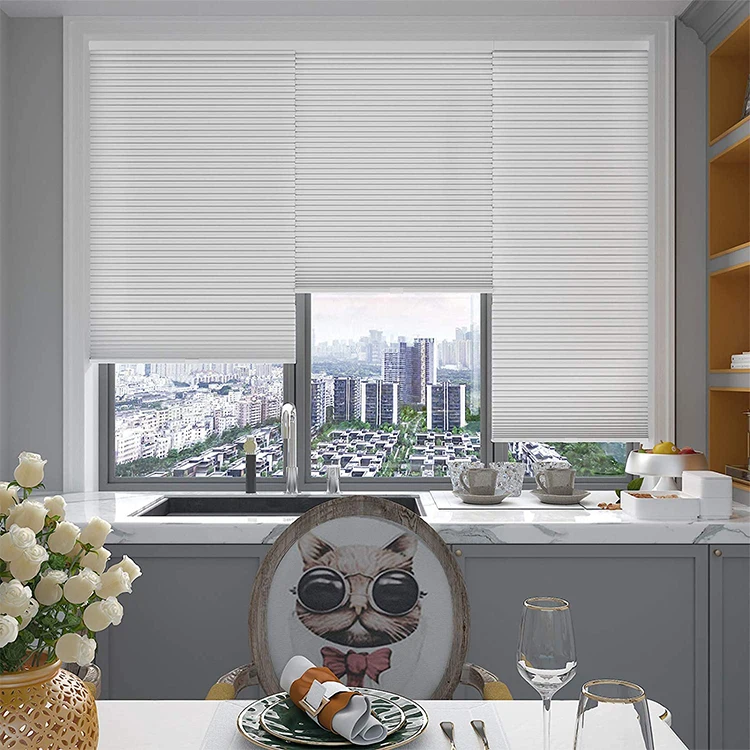 China Factory Sunscreen Curtain Children Safety Cordless Pleated Cellular Fabric Shades