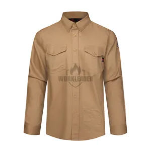 Factory Custom Flame Retardant FR Clothing High Quality Men's Workwear Safety Work Shirts