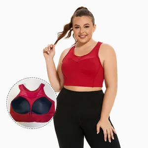 Wholesale Custom Women's Front Mesh Bras Compression Bra Full Back Plus Size Yoga Bra