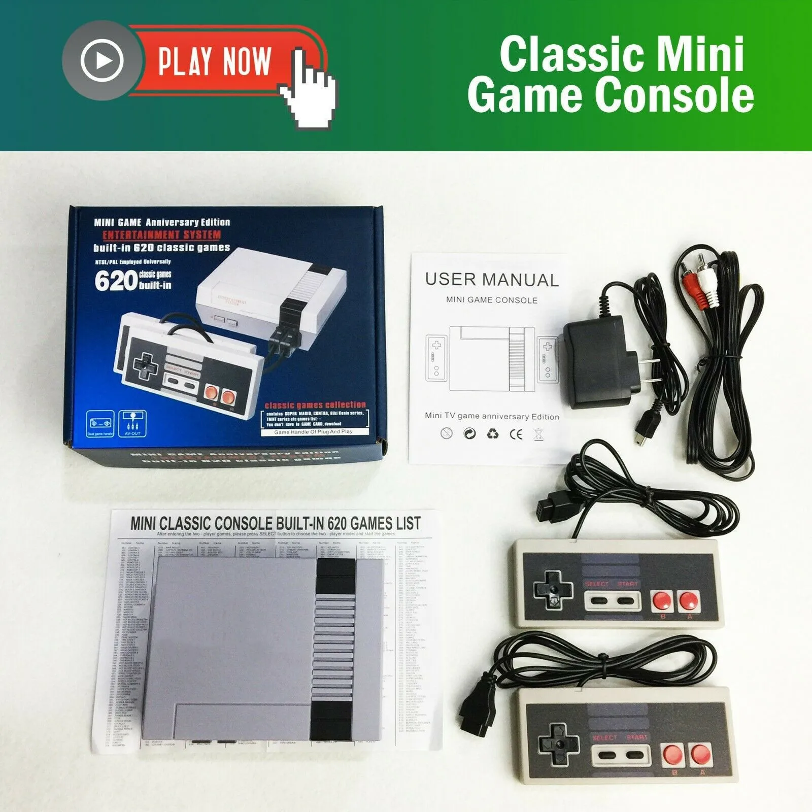 Mini Retro Classic Childhood 620 Games Built-in 8-bit Tv Connecting Video  Game Console With 2 Controllers - Buy Game Console,Tv Video Game  Console,Retro Tv 620 Games Video Game Console Product on Alibaba.com