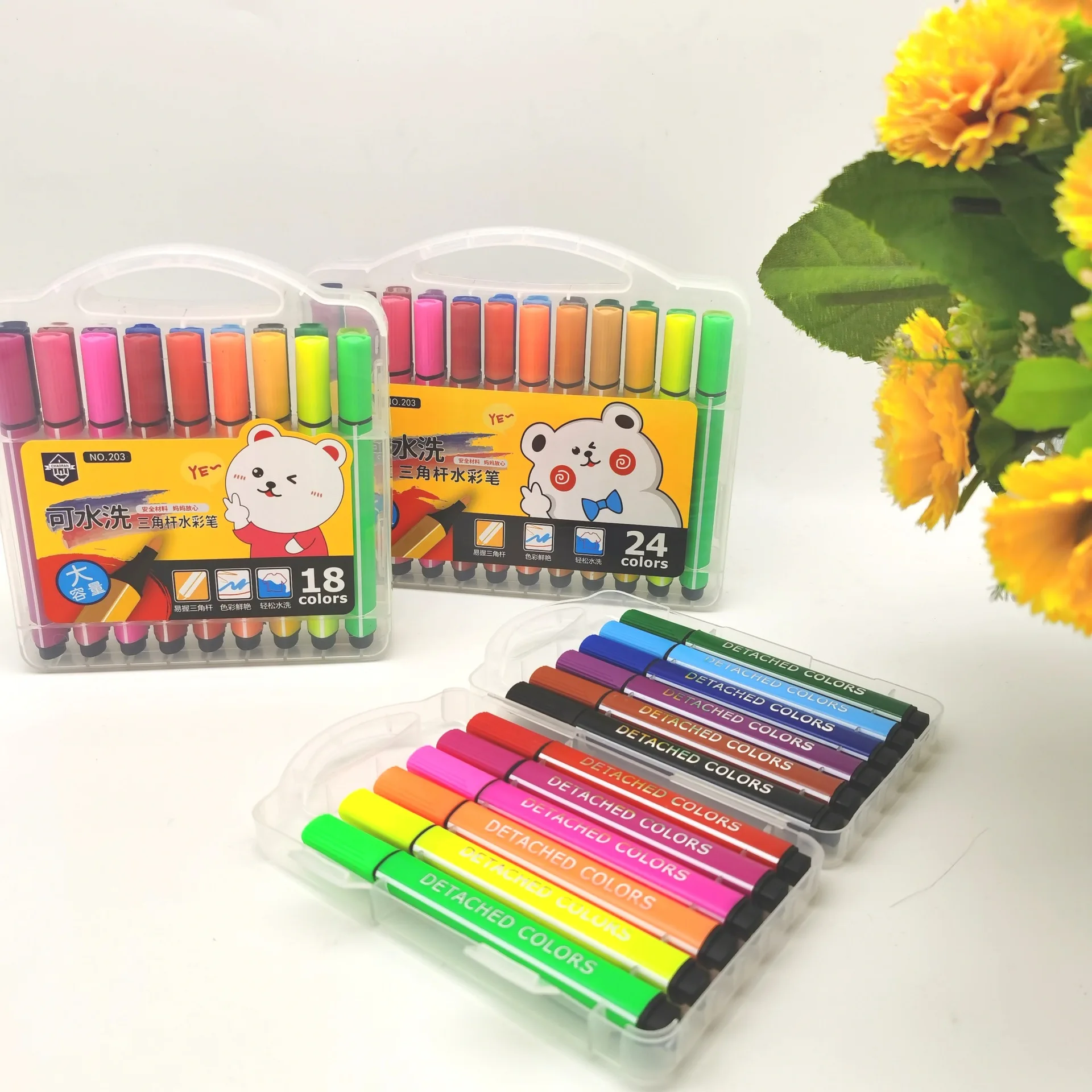 Набор акварельных ручек с треугольным стержнем