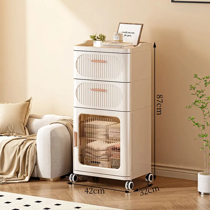 2 Drawers +1 Cabinet with Wheels Plastic Foldable Household Multifunction Office Kitchen Home Storage Injection Technics supplier