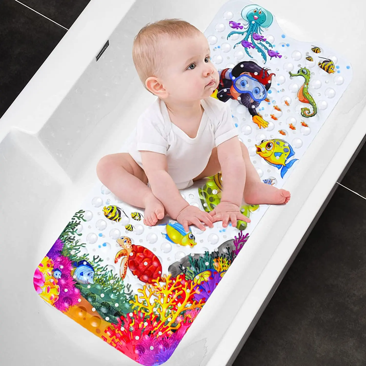 Shower Massage Scraper Bathroom Non-slip Bath Mat Cartoon Kids PVC Shower Mats supplier