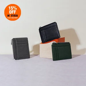 Custom Wholesale Lady Genuine Leather Luxury Fashion Vintage Business Credit Passport Id Wallet Card Holder for Women