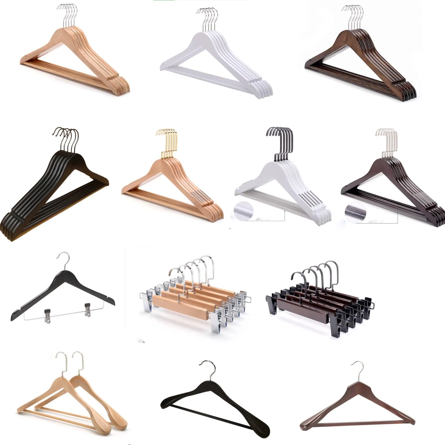 Multi Color Bestseller 100 Pack Coat Hangers For Cloths Wholesale Wood