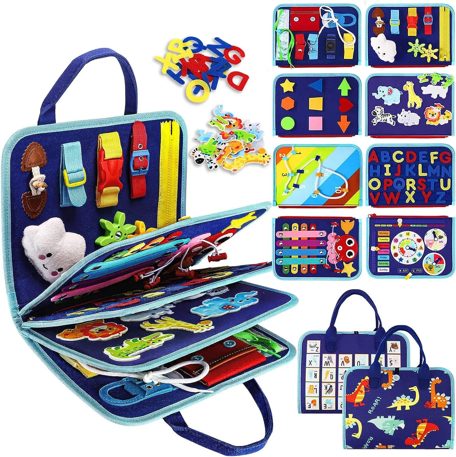 Hotsale Activity Board Montessori Kids Felt Busy Learning Basic Dress Skill Educational Travel Baby Sensory Toys